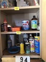Contents in shop cabinet