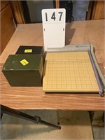 Paper cutter & index file boxes