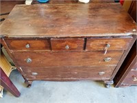 Vintage 5 Drawer Wood Dresser
