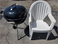 Weber Charcoal Grill And 2 Resin Chairs