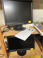Two computer monitors