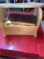 Wooden shoeshine kit