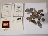 Foreign Coins, Gold Stamps And Ornaments
