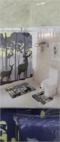 NEW 15pc Deer Printed Bath Mat Set