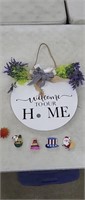 NEW "Welcome to our Home" Hanging Sign w/ 5