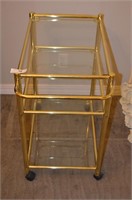 Brass and glass cart