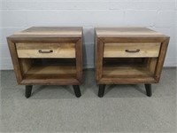 2x The Bid Wood End Tables / Night Stands