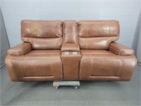 Electric Dual Reclining Faux Leather Twin Chair