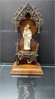 Antique St Anthony Statue, Personal Alter, In Oak