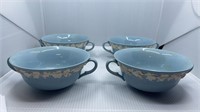 4 Wedgwood Queensware 2 Handled Cream Soup Cups  G