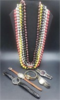 Satin Beaded Necklaces And Ladies Watches . Some