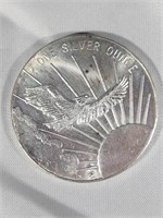 .999 one troy ounce silver bullion coin from