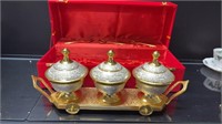 Unique Indian Royal Silver, Gold, Brass Train Bowl