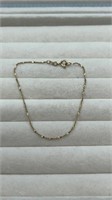 10k Yellow Gold Twist Chain Style Bracelet 7.25"