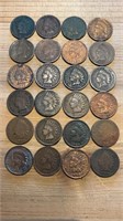 Lot Of 24 Indian Cents