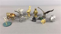 12 Pc Assorted Metal Animal Figures
