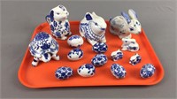 Lot Of Pottery Eggs And Rabbits