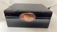 Beautiful Pixel Glass Jewelry Box With Stone Handl