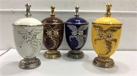 4 Ceramic Vases w Lids M7E