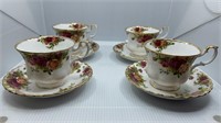 4 Royal Albert " Old Country Roses " Cups & Saucer