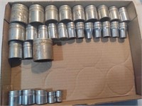 Snap-on half inch drive sockets and 5, 3/8 in