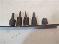 3 snap-on impact flathead screwdriver sockets One