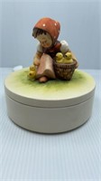 Hummel Chick Girl Covered Box Jar III/57 Figurine