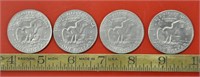 Four 1972 U.S.1$ coins