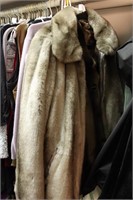(2) faux fur coats