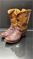 Unique Cowboy Boot Design Planter 7.5" Wide X 9" H