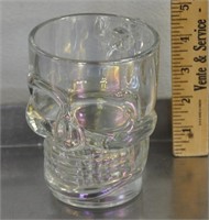 Glass skull beer mug