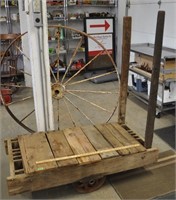Antique factory trolley cart