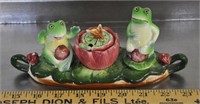 Vintage ceramic "frogs" S&P shakers set