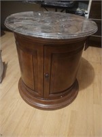 Round marble top end table