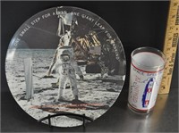 Commemorative space travel plate & glass