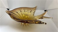 Vintage Art Glass Fish Shaped Bowl 11" Long