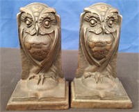 Pair Bronze Owl Bookends