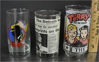 Newspaper collectibles drinking glasses