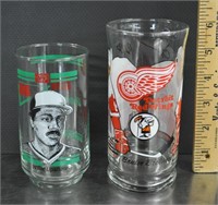 2 sports collectibles drinking glasses