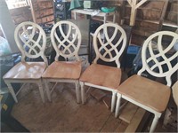 Four heavy wood kitchen table chairs
 These