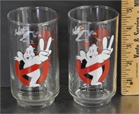 2 Ghostbusters 2 collectible drinking glasses