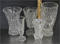 Glass crystal vases, see pics