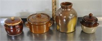 Stoneware bean pots & jug, see pics