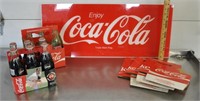 Coke plexi sign, bottles & cases, see pics