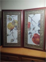 Nicely framed apple and pear prints
