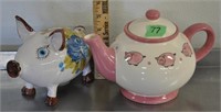 Piggy bank & tea pot