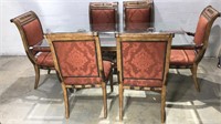 Robb & Stucky Glass Top Dining Table w 6 Chairs