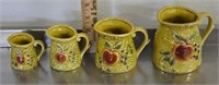 Vintage ceramic measuring cup set, see notes