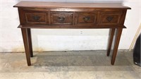 Vtg Solid Wood Console Table