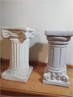 Pair of ceramic pillar plant stands
